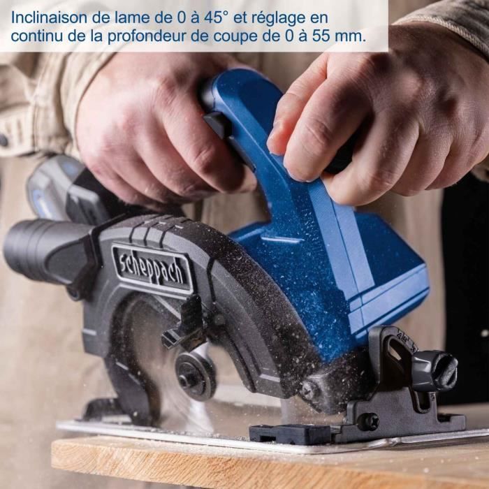 Circular saw - SCHEPPACH - 20V IXES - Blade diameter 165 mm - Bore 20 mm - without battery or charger - BC-CS165-X