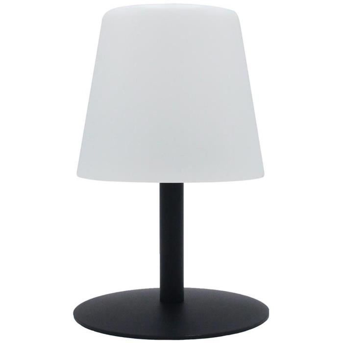 Cordless table lamp - LUMISKY - STANDY MINI Dark - H25 cm - Black steel base - Warm white and white LED