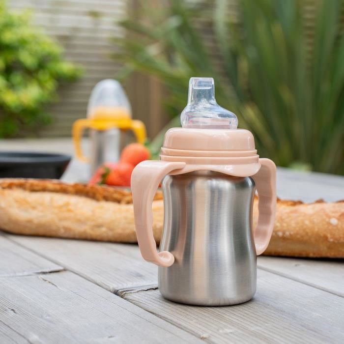 Learning cup - THERMOBABY - Stainless steel - 180 ml - Fishing - Ergonomic and leak-proof