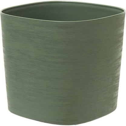 Pot with water reserve - GARDEN ID Respect - Verdigris 20 x 20 cm - 100% household waste - 100% recyclable - Structured surface.