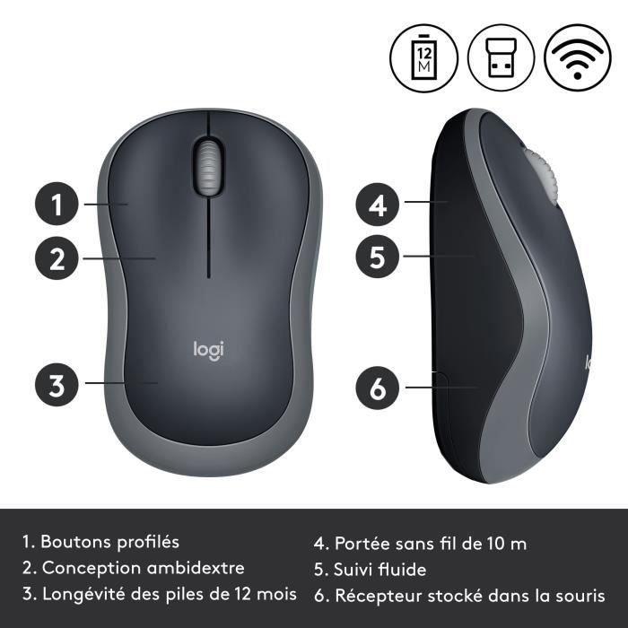 Logitech Wireless Optical Mouse - Gray M185