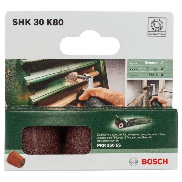 Set of 3 conical bosch abrasives (30mm, grain 80)
