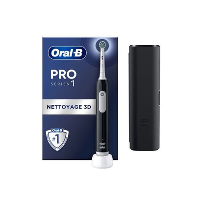 Electric toothbrush - ORAL-B - Pro 1 - Black - 360 pressure sensor - 7 days battery life