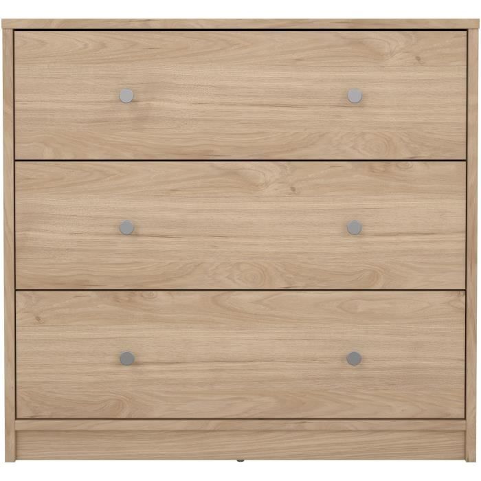 OREGON 3-Drawer Chest of Drawers - Oak Decor - L 72 x D 30 x H 68 cm