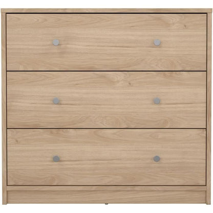 OREGON 3-Drawer Chest of Drawers - Oak Decor - L 72 x D 30 x H 68 cm
