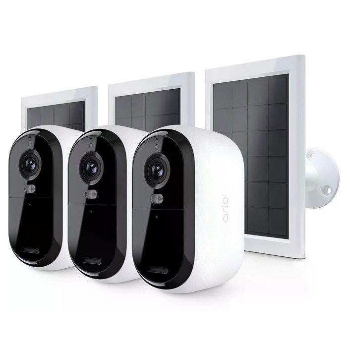 ARLO Surveillance Camera Pack 3 Essential 2k Cameras + 3 Solar Panels
