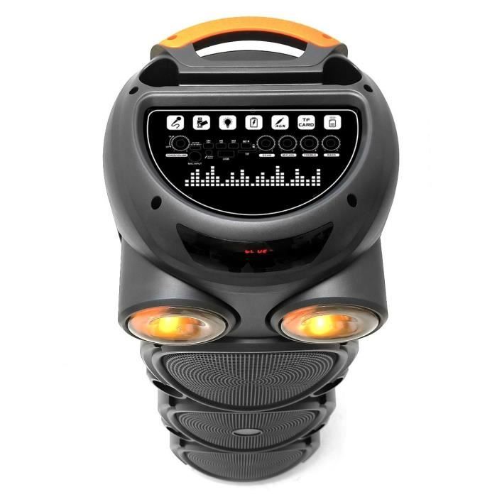 Luminous karaoke speaker - INOVALLEY - KA129-XXL - Bluetooth V5.0 - 90 cm - 1000 W - 3 x 8'' speakers - Wireless microphone included