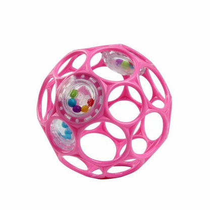 BRIGHT STARS Oball Easy-Grip Rattle BPA-Free Infant Toy in Pink, for Newborns +