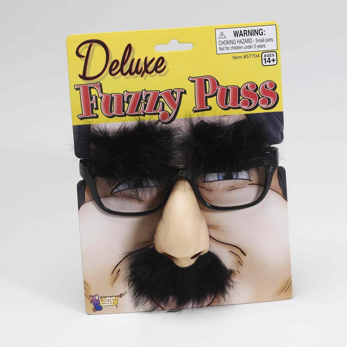 Deluxe Fuzzy Puss Costume Glasses with Attached Nose Eyebrows One Size