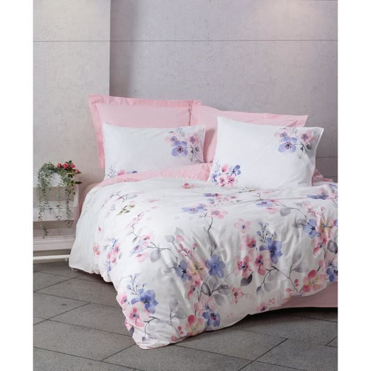 Bedding set - 1 duvet cover 220 x 240 cm + 2 pillowcases 60 x 60 cm - 100% cotton - Pink