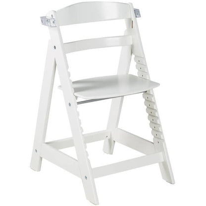 High chair - ROBA - SIT UP CLICK & FUN - Removable meal tray - Adjustable height - Up to 70 kg - White lacquered wood