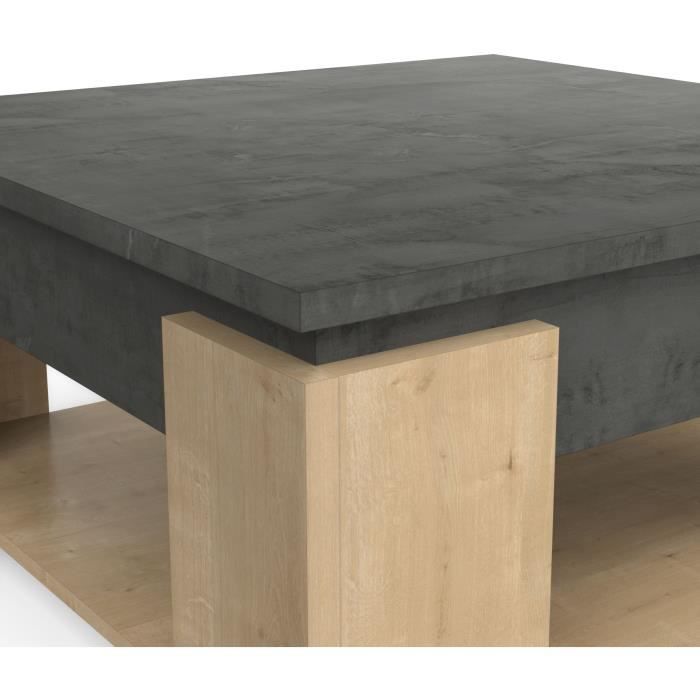 AUSTIN square coffee table - Hamilton and Sidewalk oak decor - L 80 x D 80 x H 37.2 cm - DEMEYERE