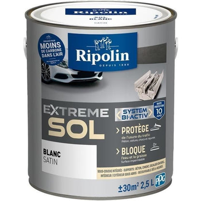 RIPOLIN Interior & Exterior Floor Paint - Satin White, 2.5L