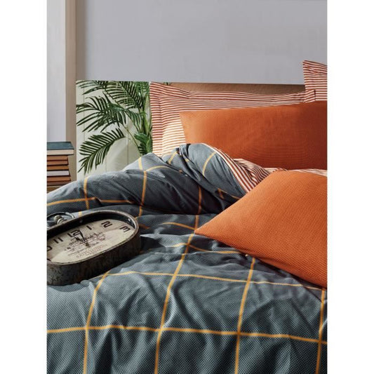 Bedding set - 1 duvet cover 220 x 240 cm + 2 pillowcases 60 x 60 cm - 100% cotton - Cinnamon