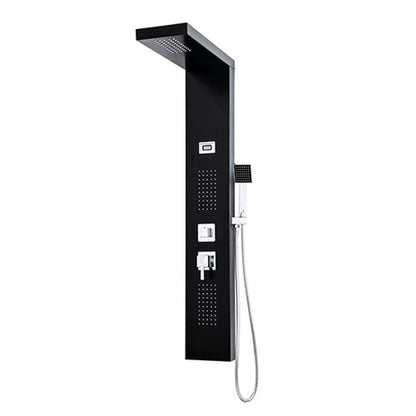 ROUSSEAU Torquay black hydromassage shower column - LED display