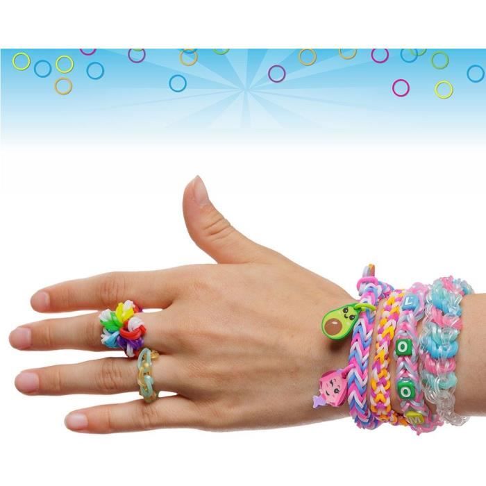 Bandai - Rainbow Loom Mega Combo Set - Bracelet Making - Loom with 5600 Elastics - Charms and Beads - CD00101