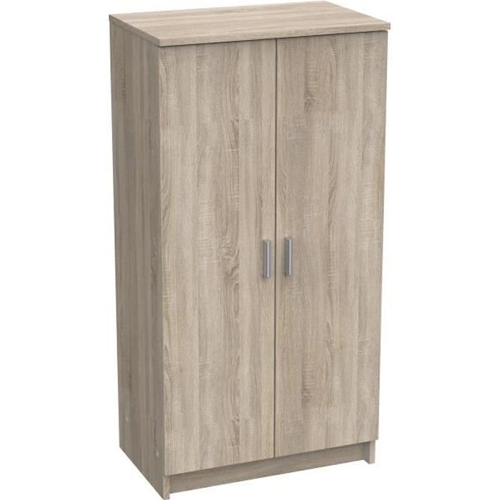 SHoeS Contemporary style shoe cabinet in brushed oak and pearl white - L 54,6 cm