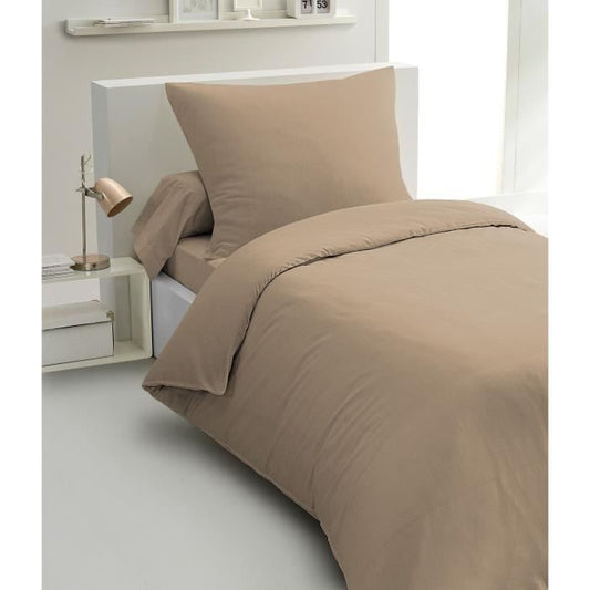 2-piece duvet set - HOME LINGE PASSION - HP72071 - 82 g Microfiber - 140 x 200 cm - Beige
