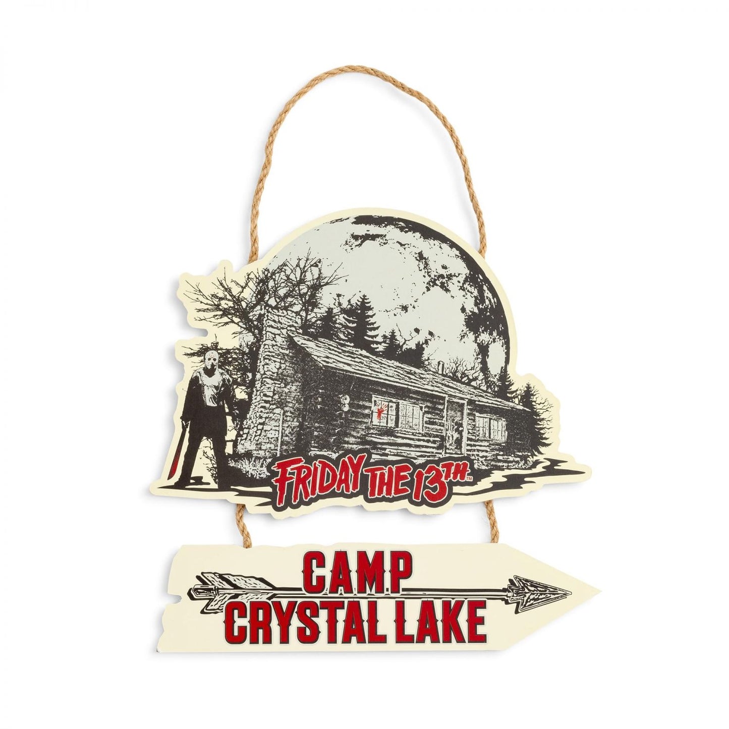 Friday The 13th Camp Crystal Lake Hanging Wall Sign | 9 x 9 Inches