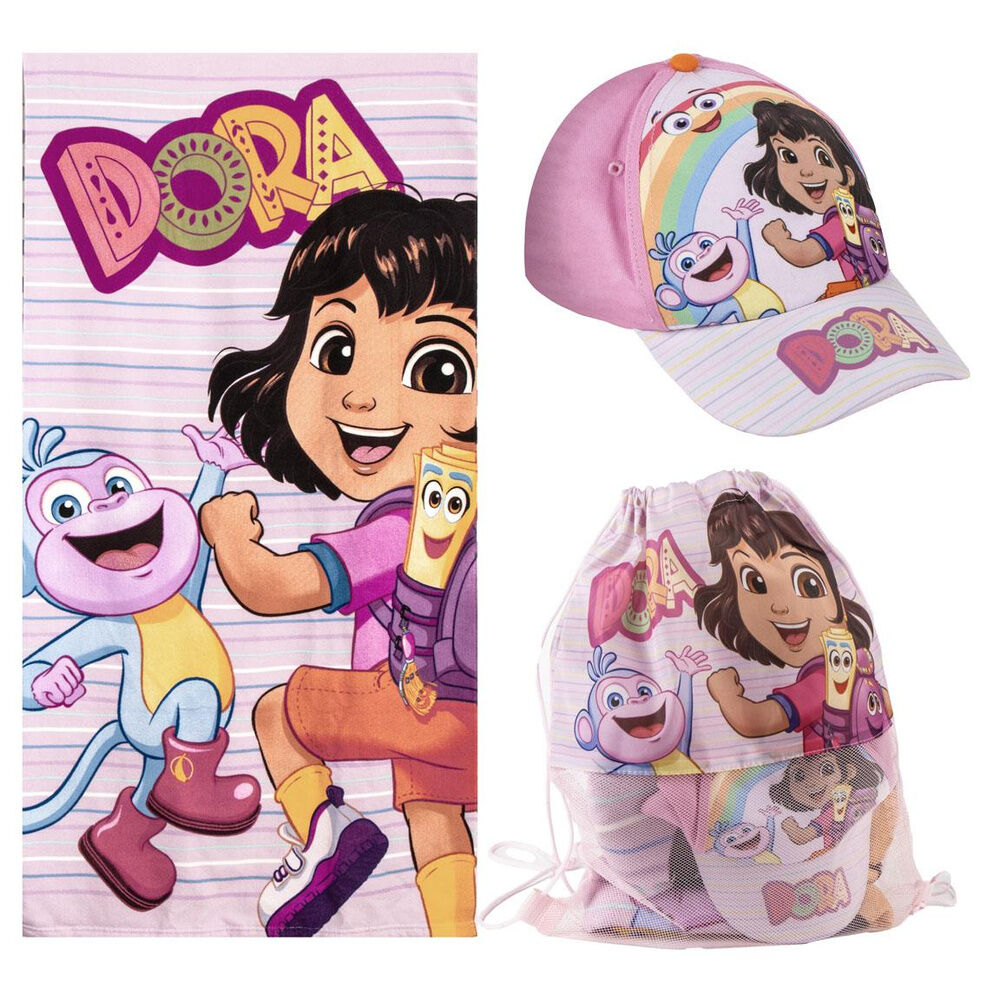 Dora the Explorer towel + bag + cap set