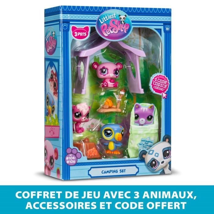 Pack a theme 3 Pets - BANDAI - Littlest Pet Shop Camping - Animals and accessories