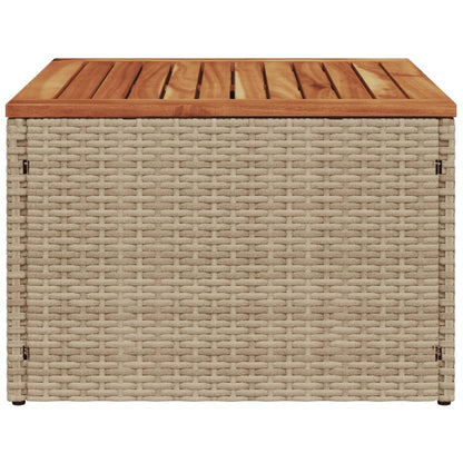 Garden Table Beige and Brown PE Rattan Small Durable