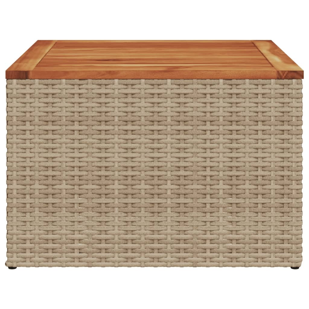 Garden Table Beige and Brown PE Rattan Small Durable