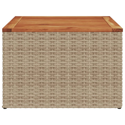 Garden Table Beige and Brown PE Rattan Small Durable