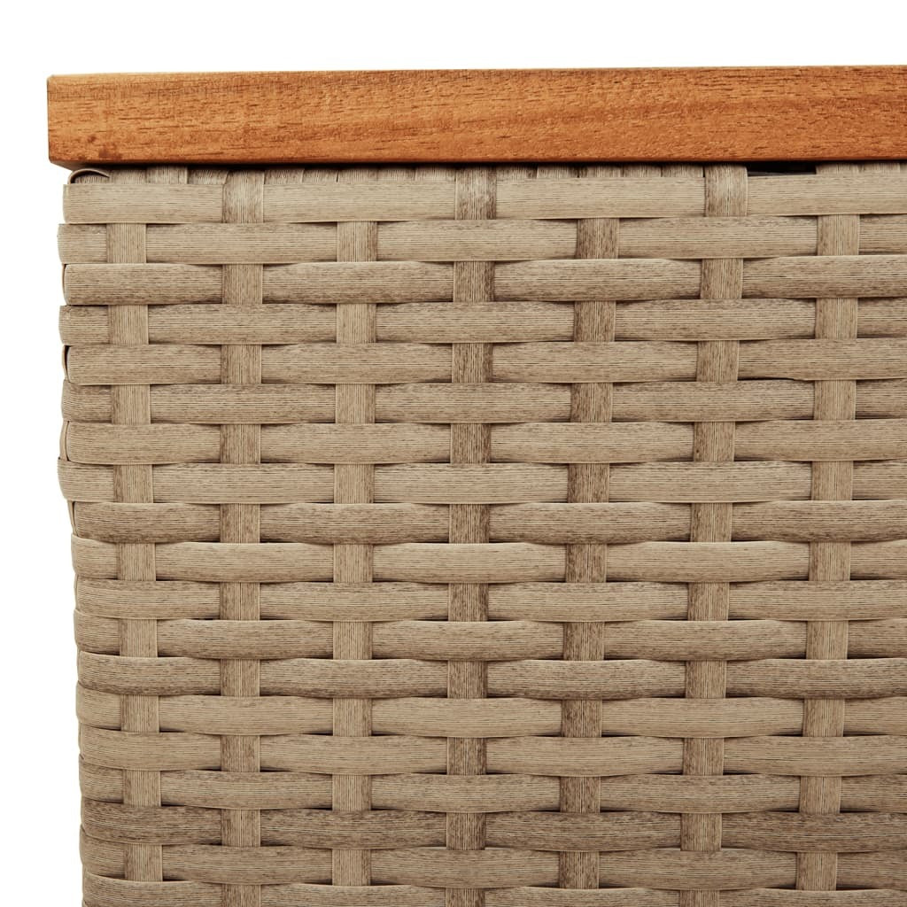 Garden Table Beige and Brown PE Rattan Small Durable