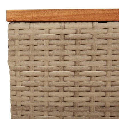 Garden Table Beige and Brown PE Rattan Small Durable