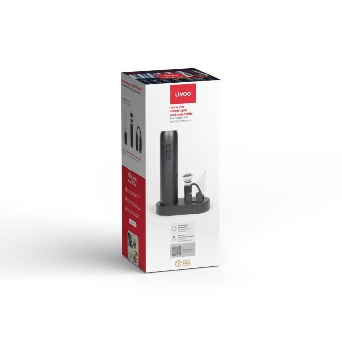 Rechargeable electric wine set - LIVOO - GS159 - Universal - 5 accessories - Works by pressure - Capacity 30 bottles