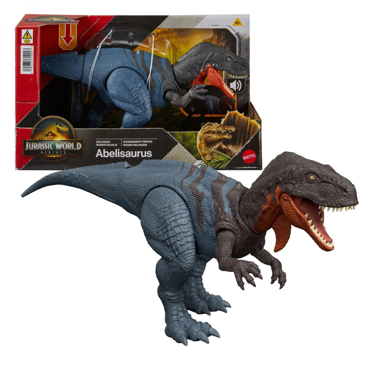 Jurassic World Rebirth Wild Roar Abelisaurus Interactive Dinosaur Toy
