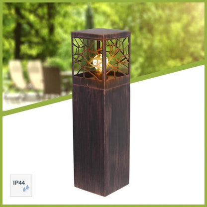 BRILLIANT - WHITNEY Outdoor bollard - rust color - metal/plastic E27 1x52W