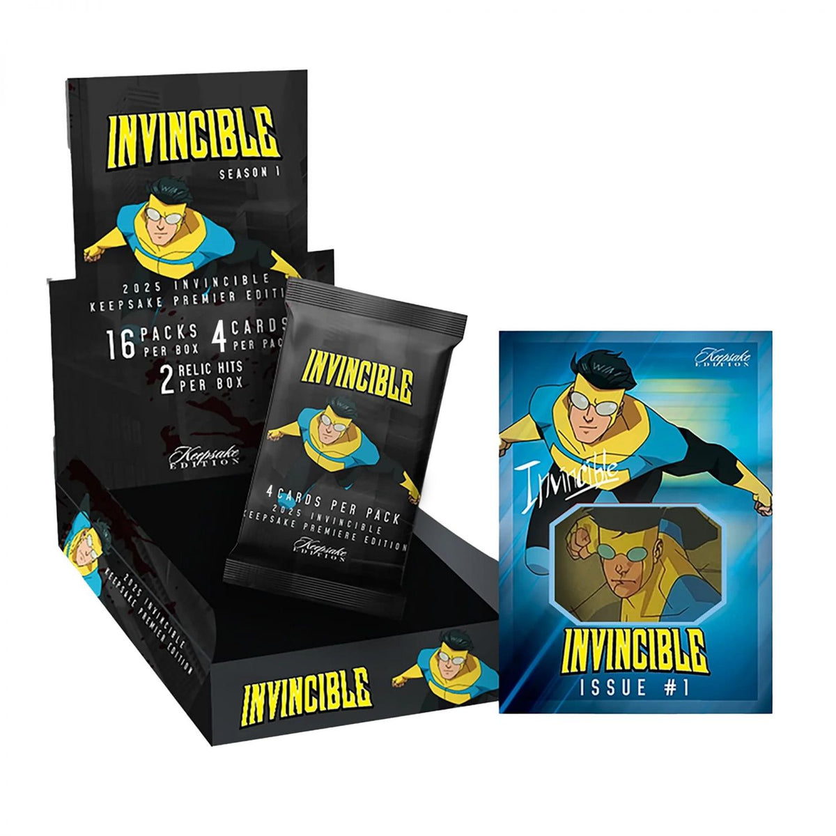 Invincible 2025 Season 1 Keepsake Premiere Trading Card Hobby Box | 16 Packs