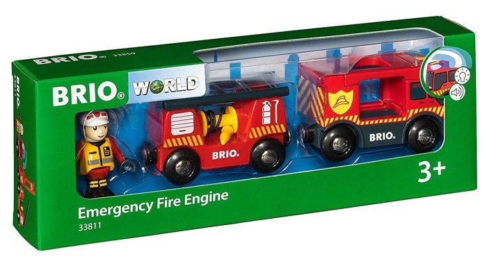 BRIO World - 33811 - Fire Truck Sound And Light - Wooden Toy
