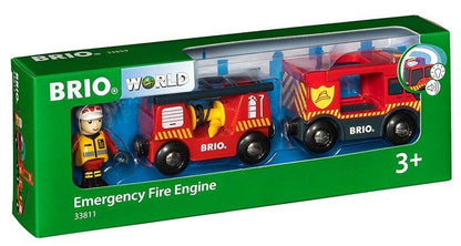 BRIO World - 33811 - Fire Truck Sound And Light - Wooden Toy