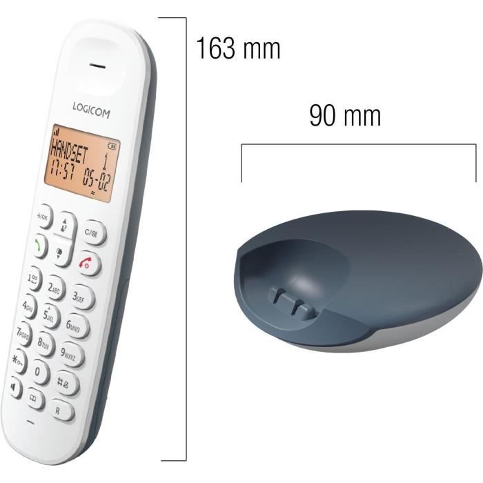 Cordless landline telephone - LOGICOM - DECT ILOA 150 SOLO - Slate - Without answering machine