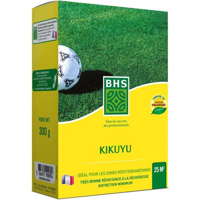 Kikuyu - BHS - 300g | 25 m² | Mediterranean areas | Resistant to high heat and trampling.