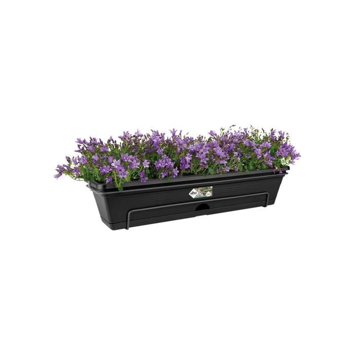 Elho Balconiere Green Basics Allin1 50 - Exterior & Balcony - L 25.7 x W 47.3 x H 16.7 cm - Living black