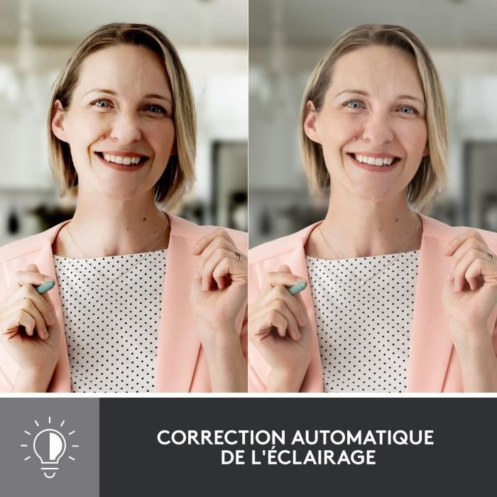 Logitech - Brio 500 webcam HD with Auto - White Expo