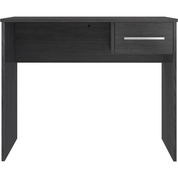 Small drawer desk - Ash gray melamine - 90 x 50 x 74 cm
