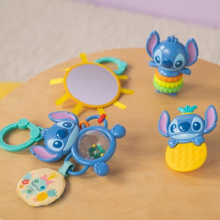 DISNEY BABY - STITCH - Birth Gift Set - 4 newborn toys, Rattle, Teething ring, Multi-sensory toys