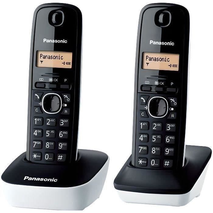Panasonic KX-TG1612FRW Duo Cordless Telephone Answering Machine Black White