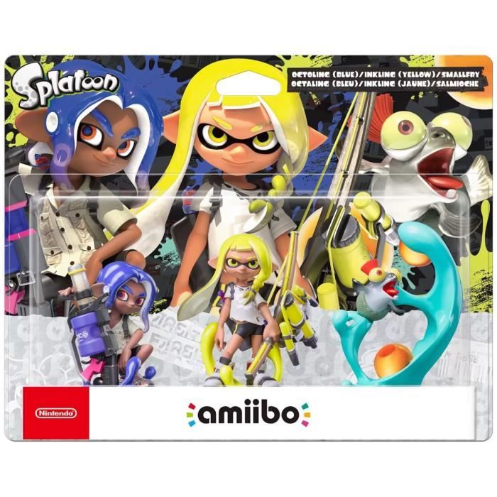 Amiibo pack - Splatoon 3 collection - Octaling (Blue) + Inkling (Yellow) + Salmioche