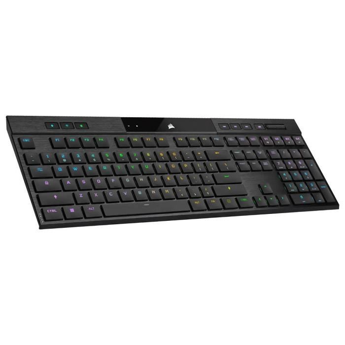 Ultrafin mechanical gaming keyboard - Azerty - Corsair - K100 Air Wireless - RGB LED backlight - Black (CH -913A01U -FR)