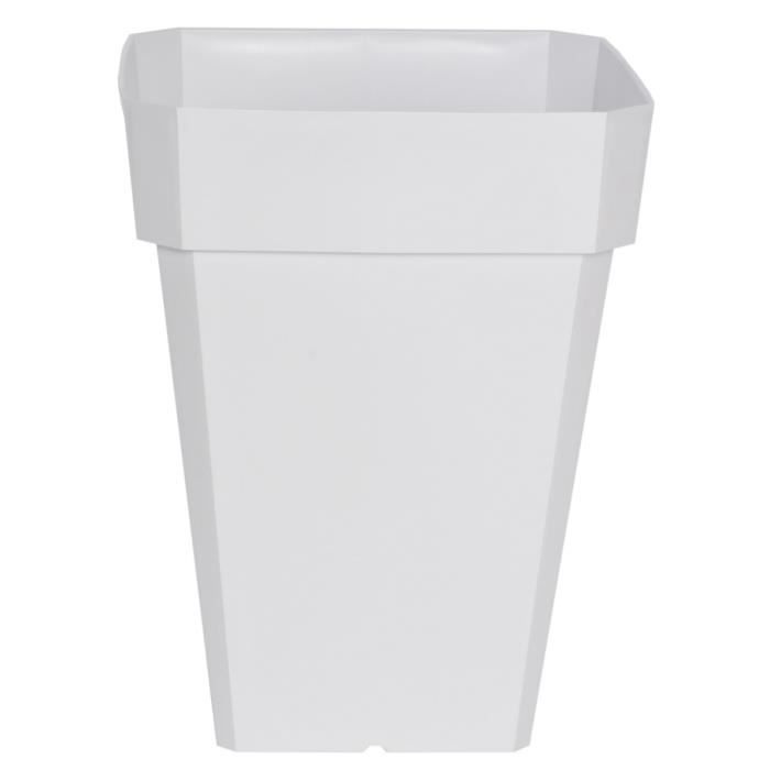 RIVIERA SOLEILLA square flower box - Plastic - Height 53 cm - White