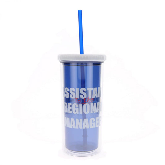 The Office Dunder Mifflin Plastic Carnival Cup With Straw | Hold 20 Ounces