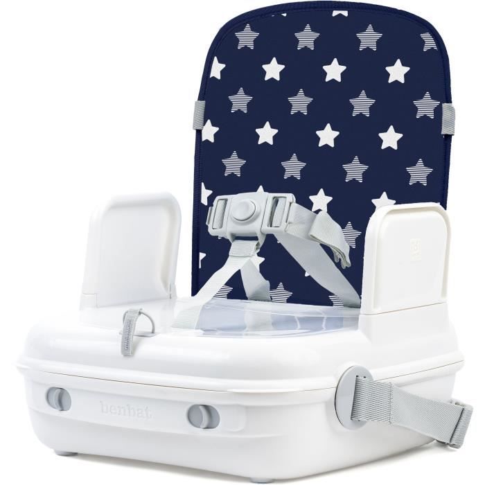 Baby booster seat for dining table - BENBAT - Portable and washable - Easy to fold - Adjustable safety harness - Navy