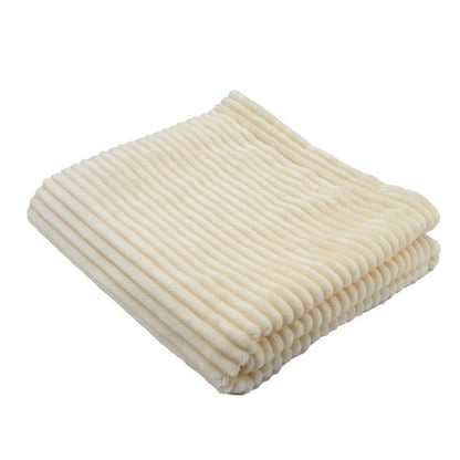 Boudoir blanket - DOMIVA - Milk - 75 x 100 cm - Corduroy, soft and warm