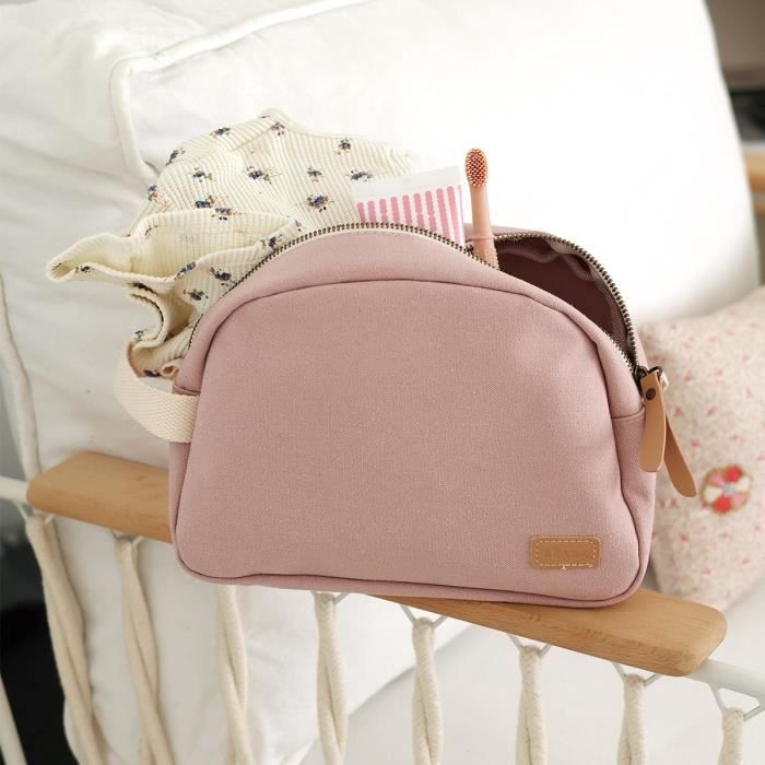 BEABA, Powder pink canvas baby toiletry bag